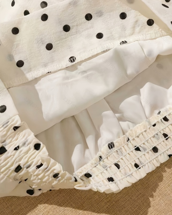Polka dot chiffon tops commuting shirt