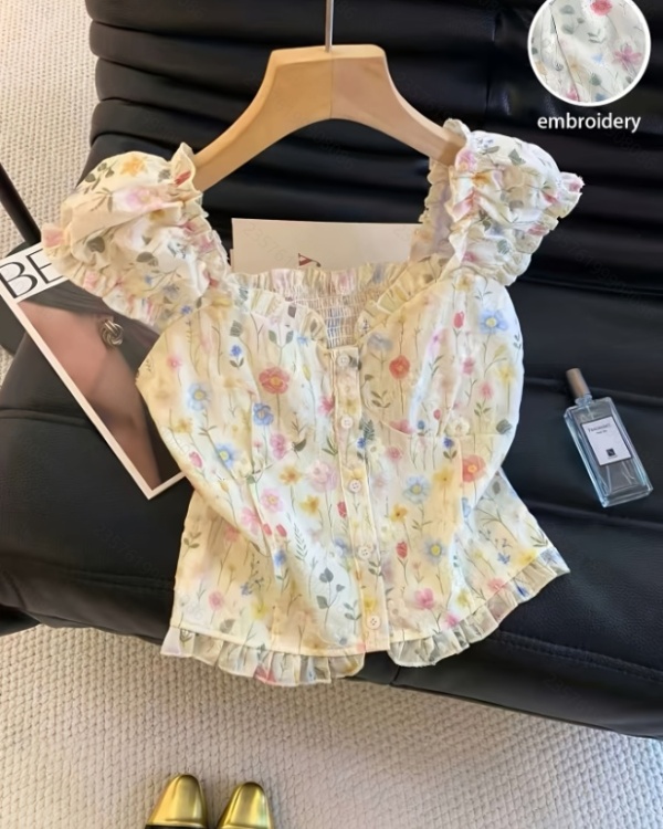 Summer France style commuting shirt for women