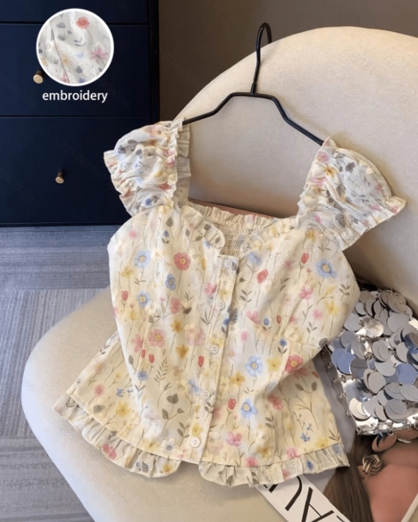 Summer France style commuting shirt for women
