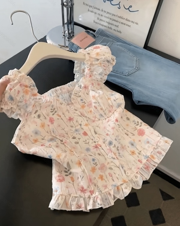 Summer France style commuting shirt for women