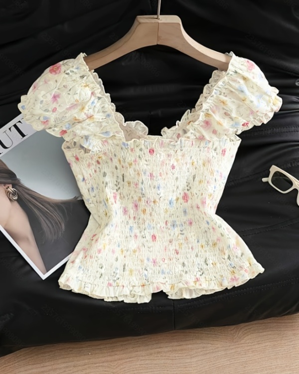 Summer France style commuting shirt for women