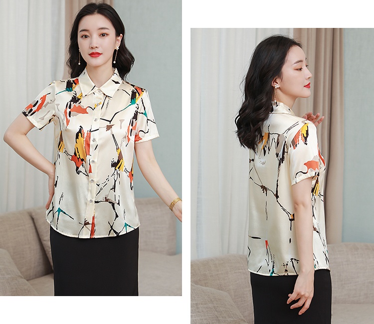 Summer printing tops slim shirt for women