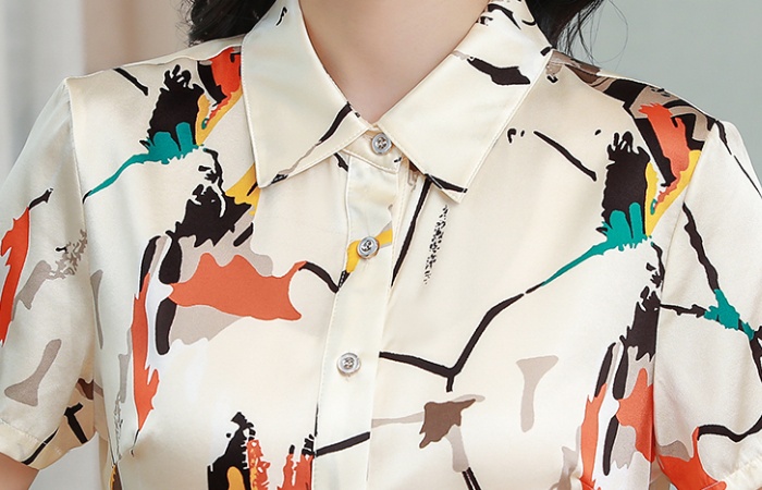 Summer printing tops slim shirt for women