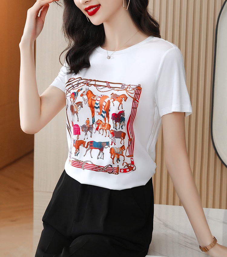 Silk small shirt real silk tops for women