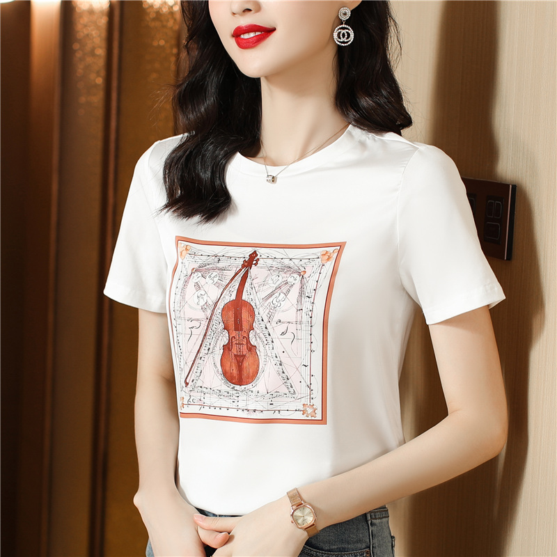 Niche summer tops printing short sleeve T-shirt for women