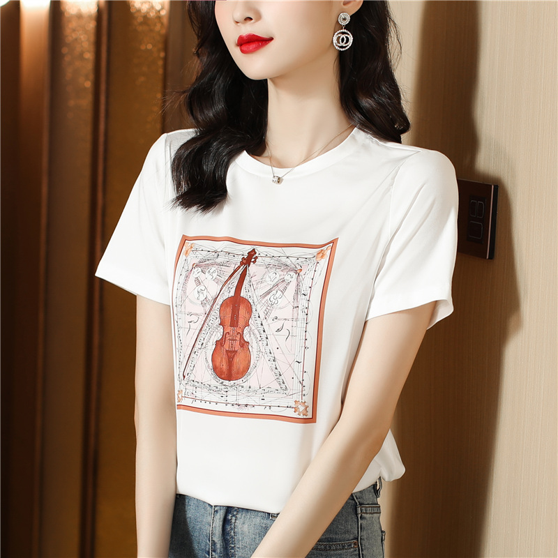 Niche summer tops printing short sleeve T-shirt for women