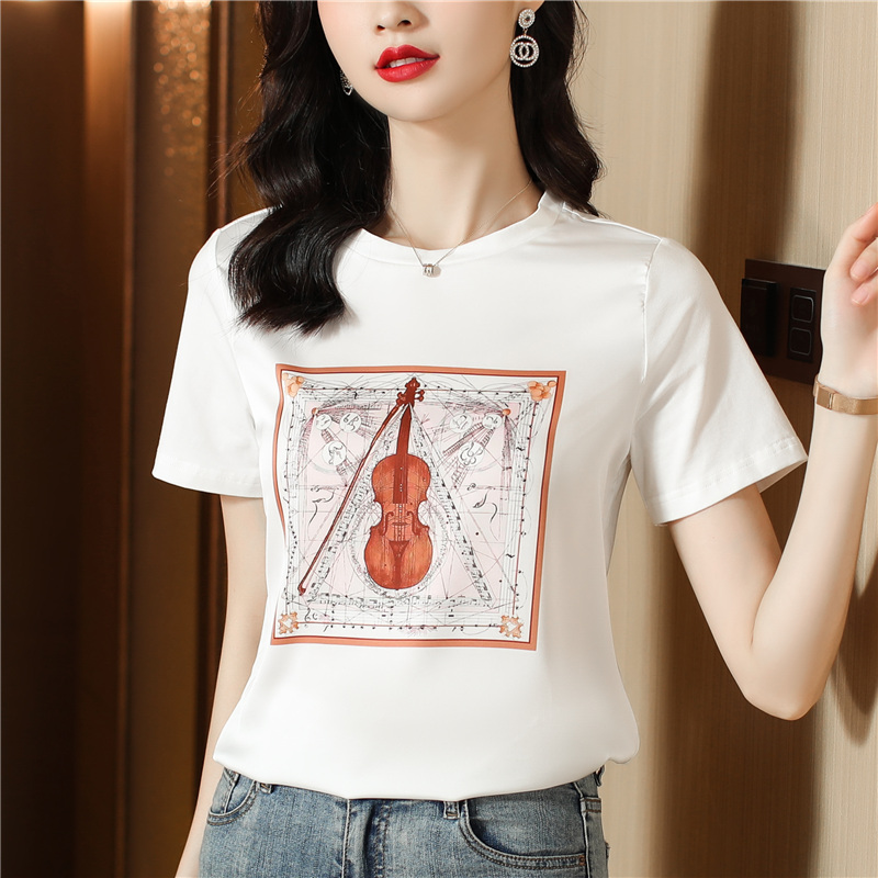 Niche summer tops printing short sleeve T-shirt for women