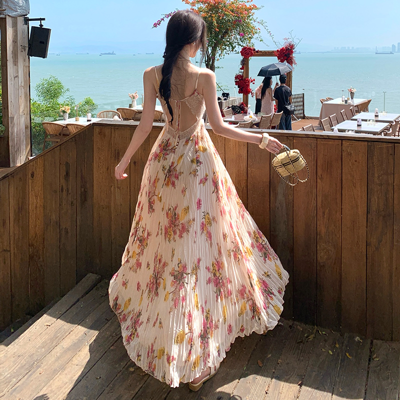 Halter dress France style long dress for women