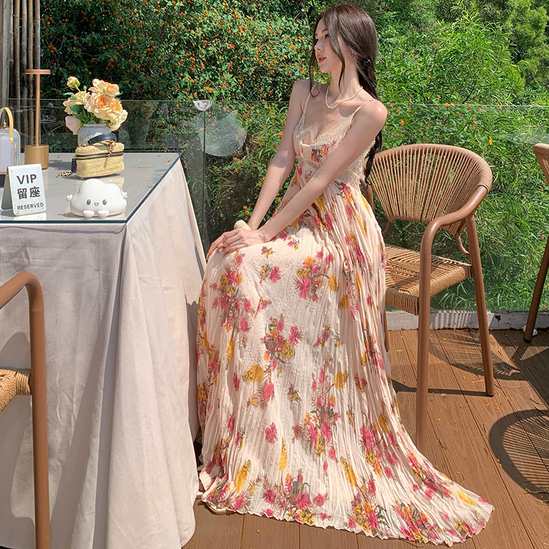 Halter dress France style long dress for women