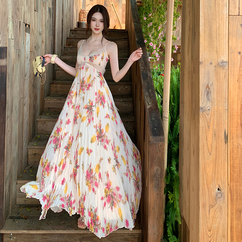 Halter dress France style long dress for women