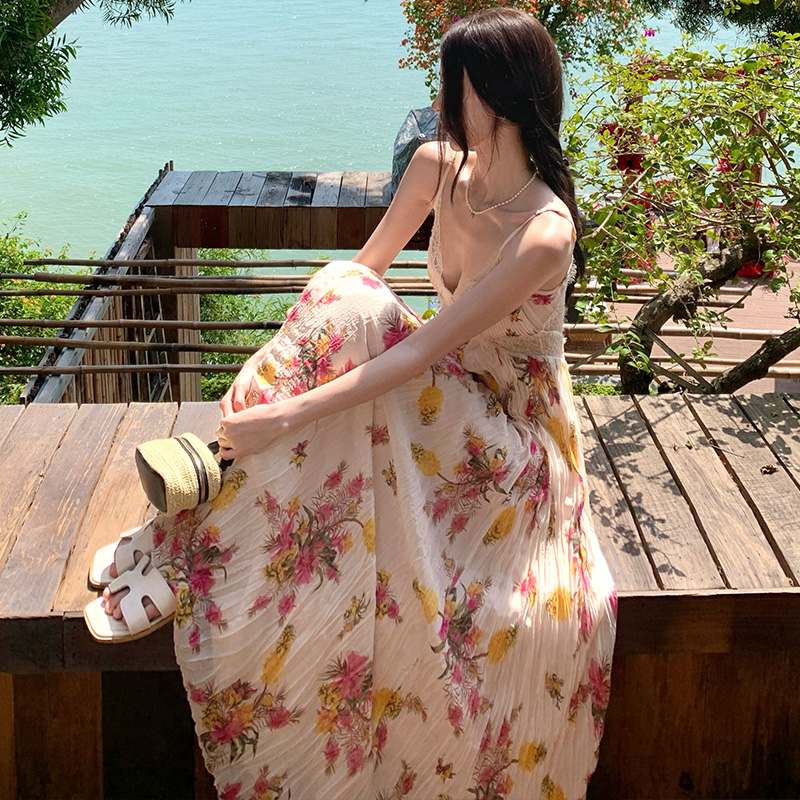Halter dress France style long dress for women
