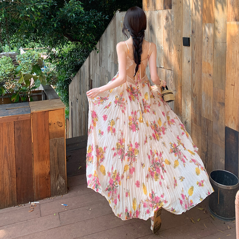 Halter dress France style long dress for women