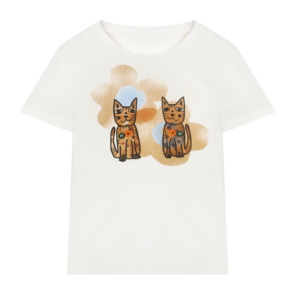 Summer kitty tops printing Korean style T-shirt