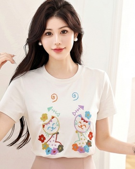 Short sleeve summer tops white niche T-shirt for women