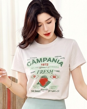 Summer printing tops American style T-shirt for women