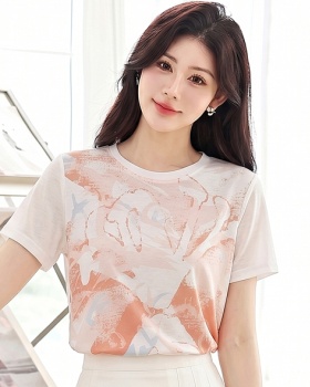 Summer short sleeve white T-shirt unique slim tops