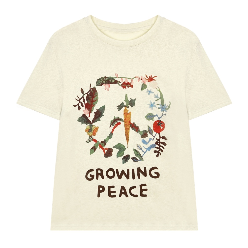 Short sleeve niche T-shirt apricot unique tops for women