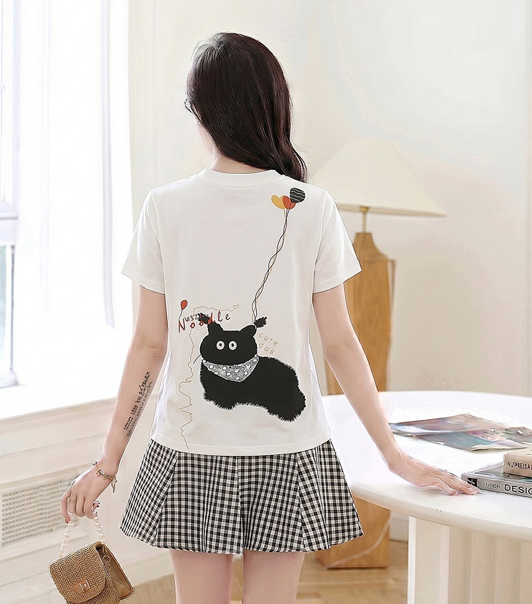 Kitty short tops heart fashion T-shirt for women