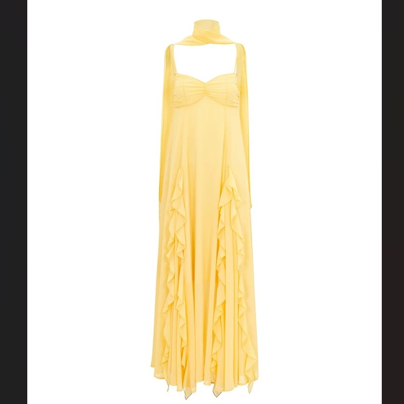 Chiffon seaside Greece sling dress for women