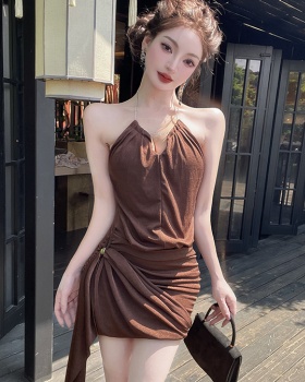 Halter streamer formal dress sexy summer T-back