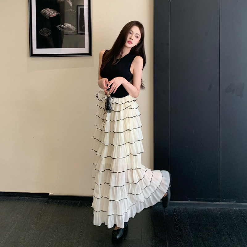 Cake Pseudo-two dress France style long dress
