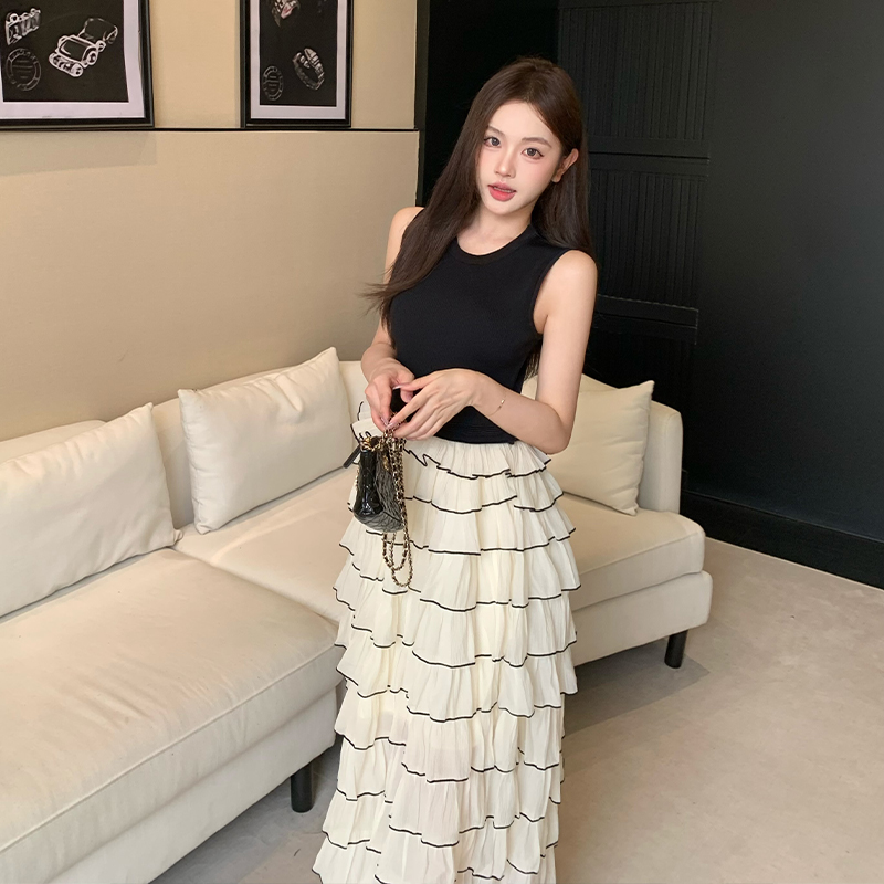 Cake Pseudo-two dress France style long dress