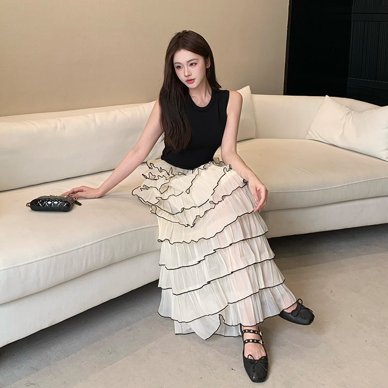 Cake Pseudo-two dress France style long dress