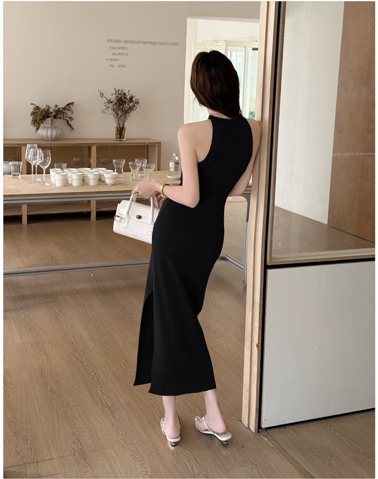 Enticement France style knitted halter dress for women