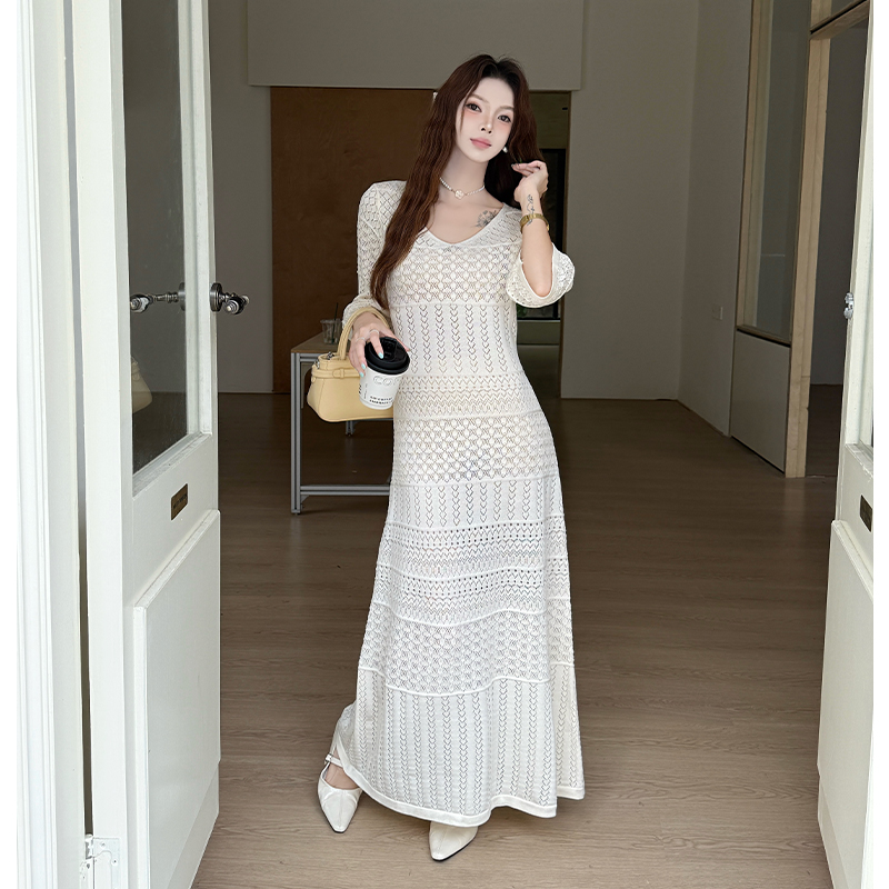 Vacation art dress France style long dress for women