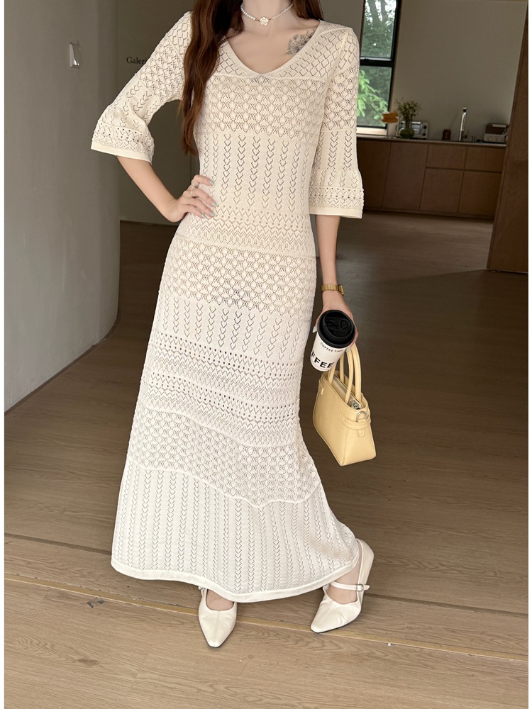 Vacation art dress France style long dress for women