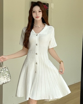 Casual Hepburn style dress small fellow summer T-back