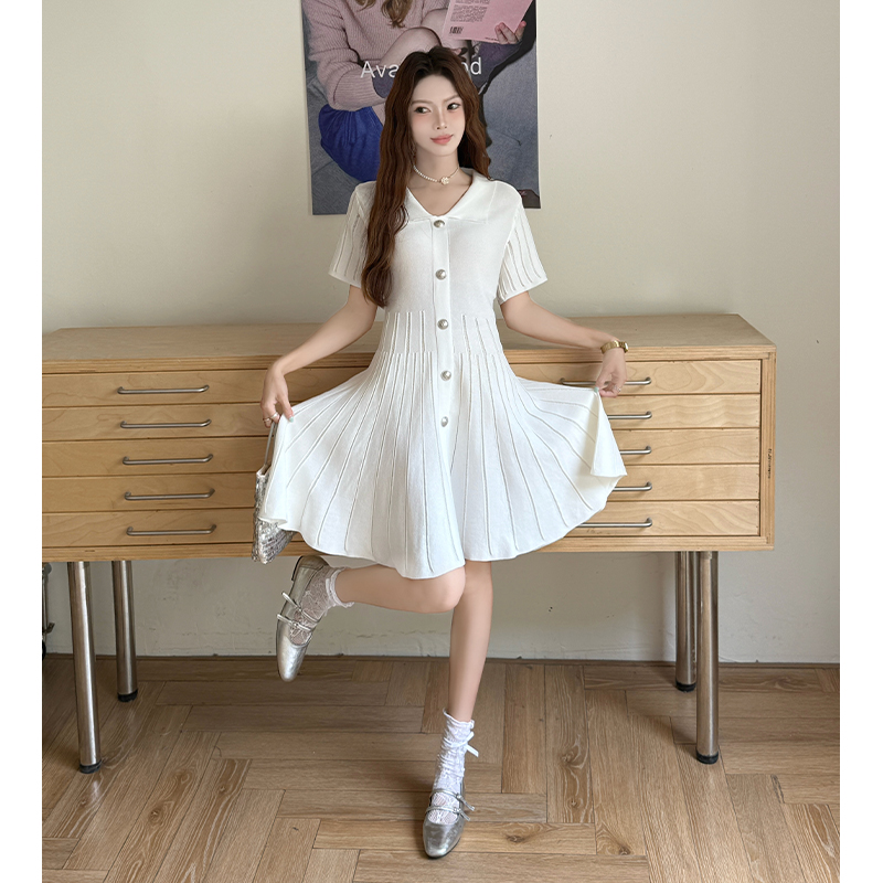 Casual Hepburn style dress small fellow summer T-back