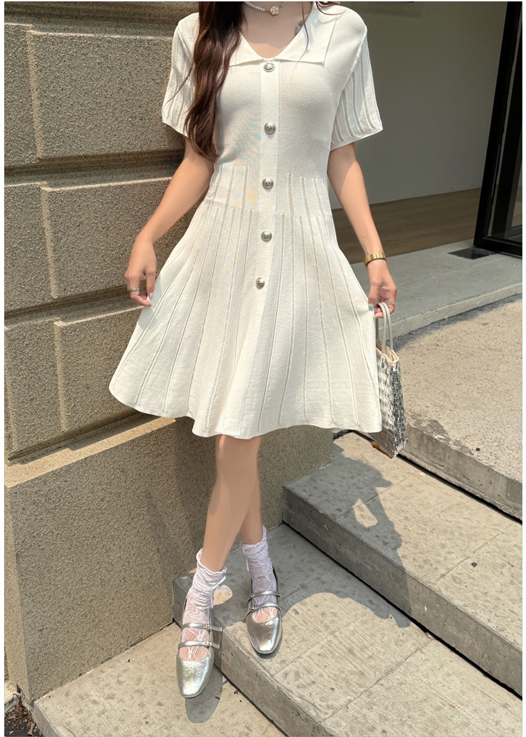 Casual Hepburn style dress small fellow summer T-back