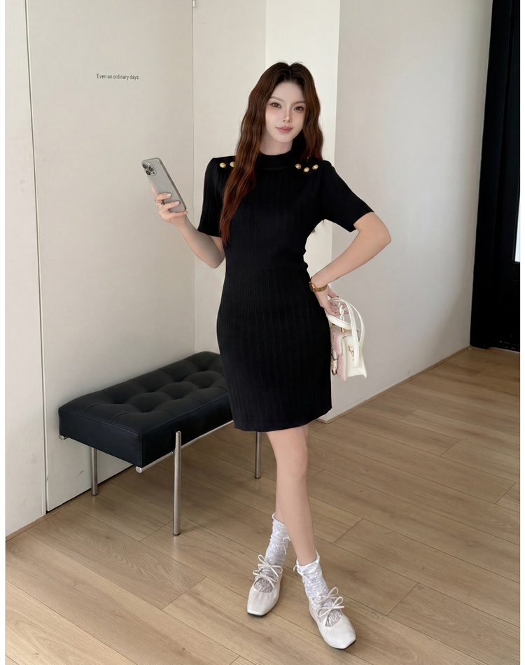 Temperament package hip T-back chanelstyle slim dress