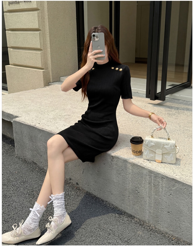 Temperament package hip T-back chanelstyle slim dress