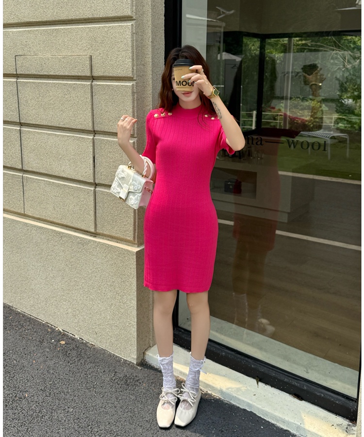 Temperament package hip T-back chanelstyle slim dress