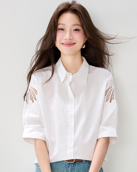 Fashion commuting tops short sleeve summer shirt for women