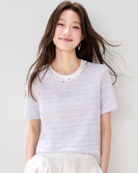 Straight Casual T-shirt round neck summer tops for women