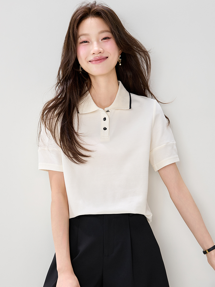 Short sleeve fashion mixed colors summer shirt for women
