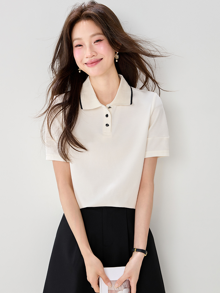 Short sleeve fashion mixed colors summer shirt for women
