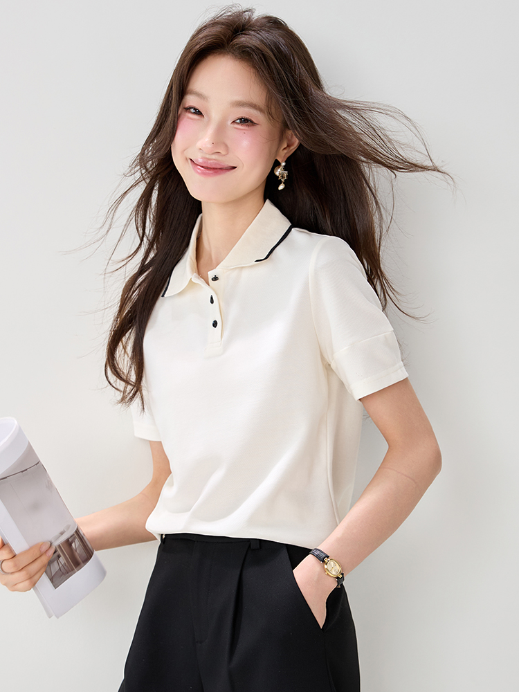 Short sleeve fashion mixed colors summer shirt for women