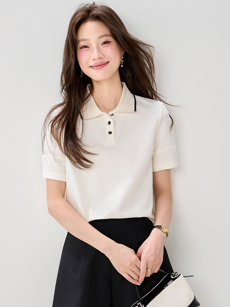 Short sleeve fashion mixed colors summer shirt for women