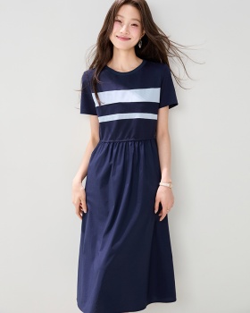 Slim mixed colors dress summer long dress for women