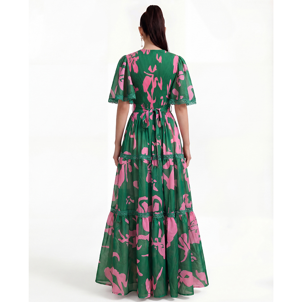Short sleeve printing fashion dress