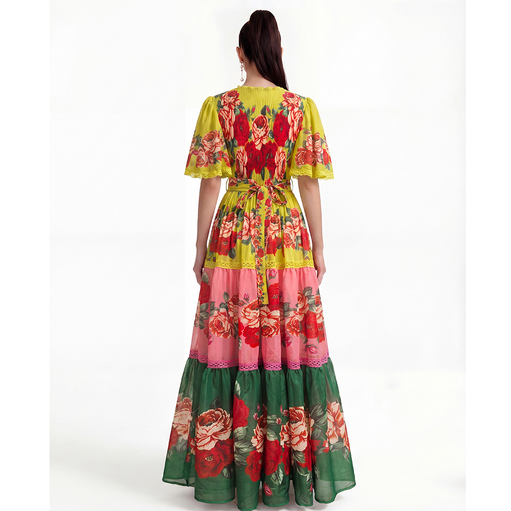 Short sleeve printing fashion dress