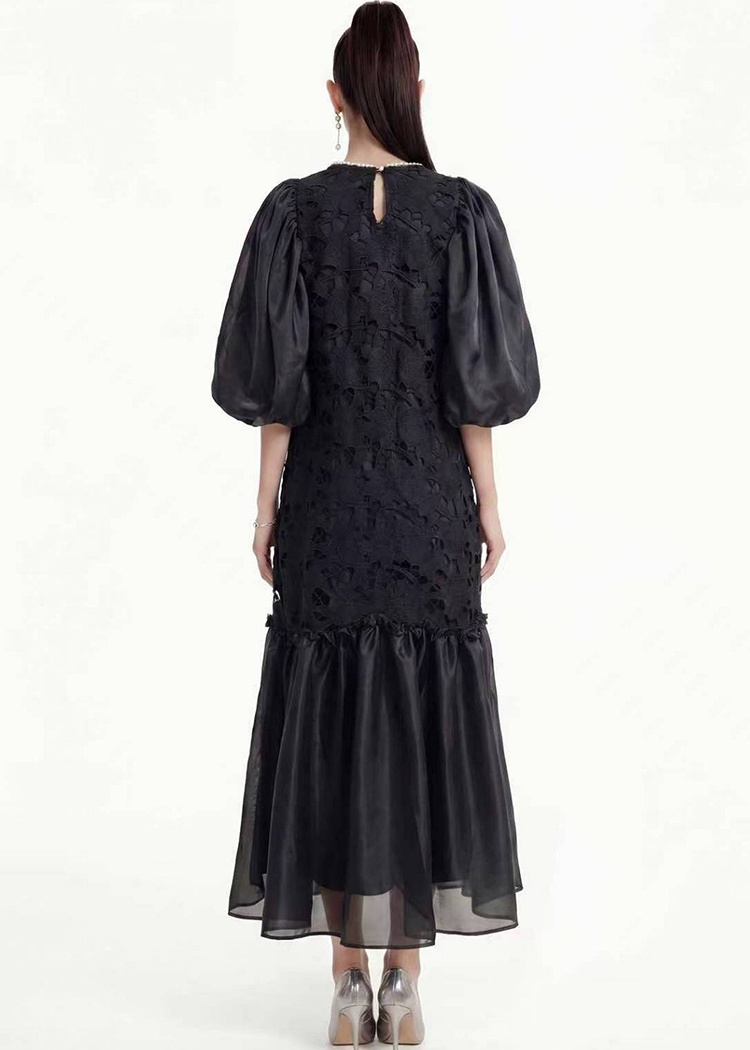 Splice short sleeve lace dress