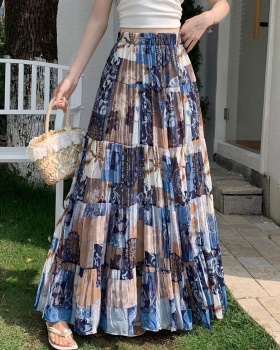 Slim chiffon skirt cake fold long dress for women
