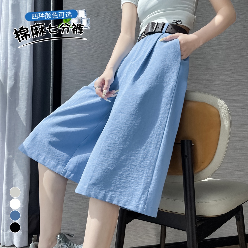 High waist wide leg pants ice silk casual pants for women