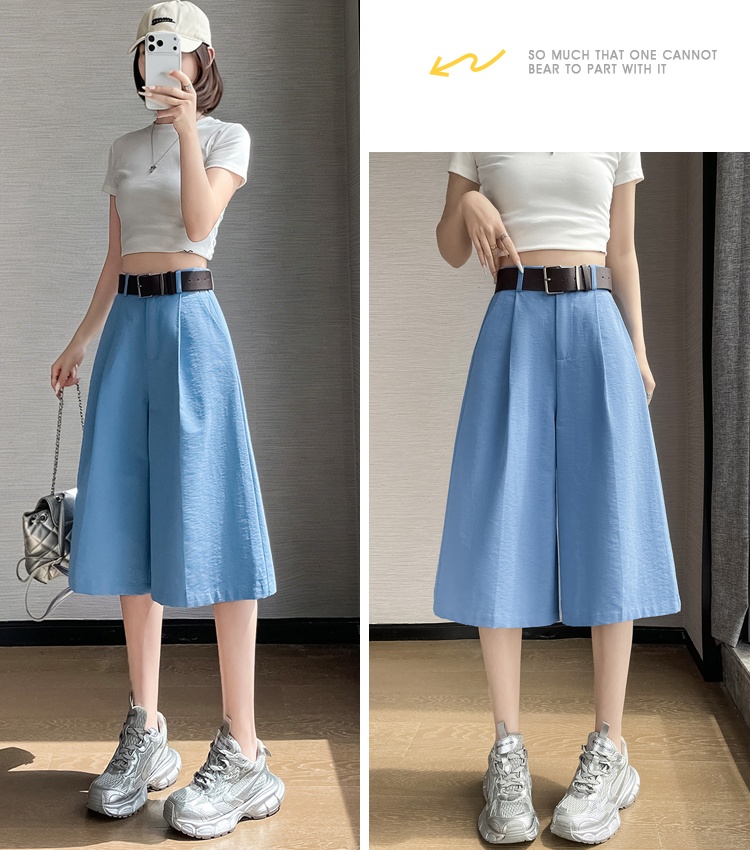 High waist wide leg pants ice silk casual pants for women