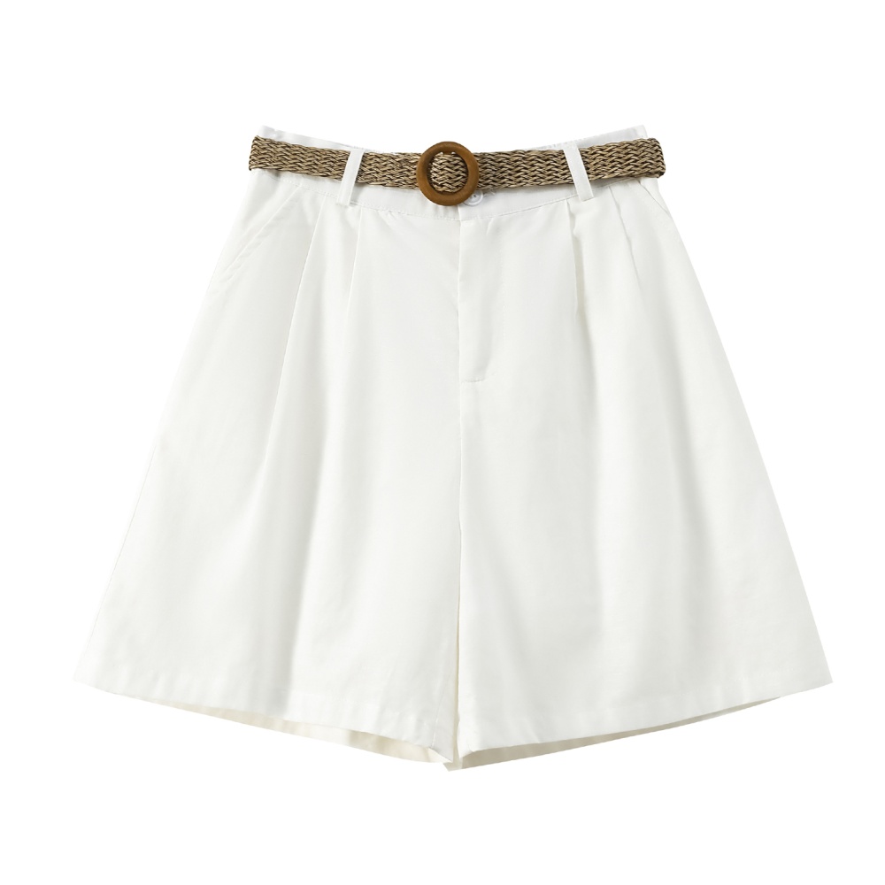 Casual high waist shorts wears outside wide leg pants for women